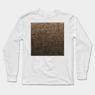 Antique Brass Camo Abstract Low Polygon Background Long Sleeve T-Shirt